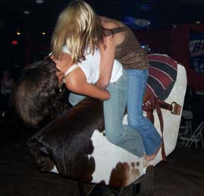 Photo: Girls on mechanical bull