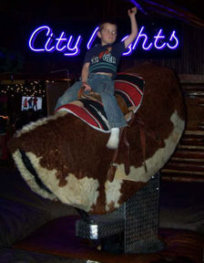 Photo: Riding a mechanical bull