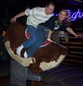 Photo: Riding a mechanical bull