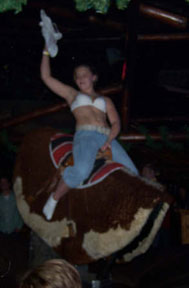 Photo mechanical bull ride